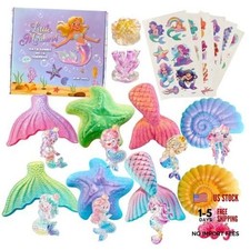Clear Fresh Bath Bombs for Kids with Surprise Toys Inside,  9 Extra Mermaid