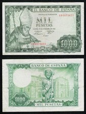 ERROR 1000 Pesetas year 1965 series 1D4871633. Without the cashier s...