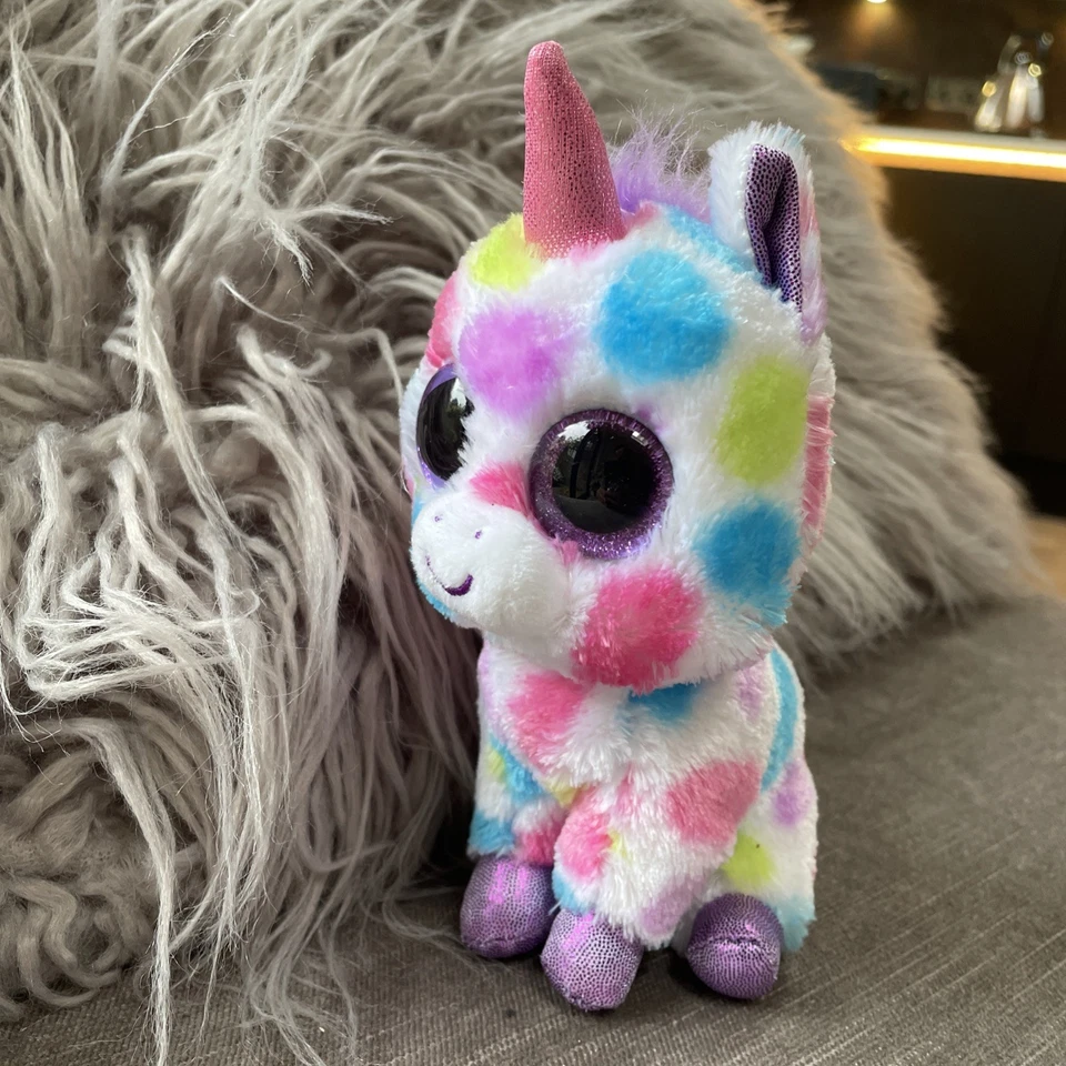 Ty Beanie Boos Boo Wishful Unicorn Plush Soft Toy Tags Spotty Rainbow - Image 2 of 2