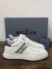 Hogan H580 Men's Sneakers White Leather Memory Foam Luxury Hogan Men Shoes 44