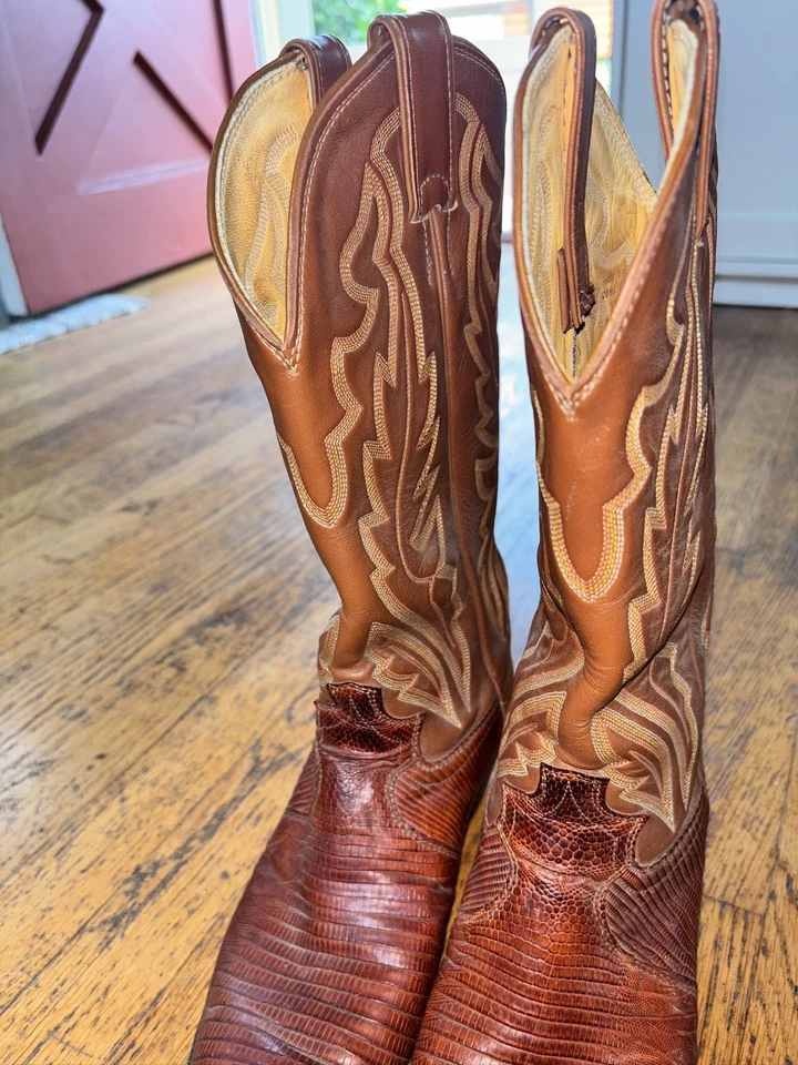 Botas de Vaquero Justin 8303 Exóticas Lagarto Para Hombre De Colección ~ Talla 8 1/2 Foto 4 de 4