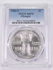 1984-S MS70 LA Olympics Commemorative Silver Dollar PCGS