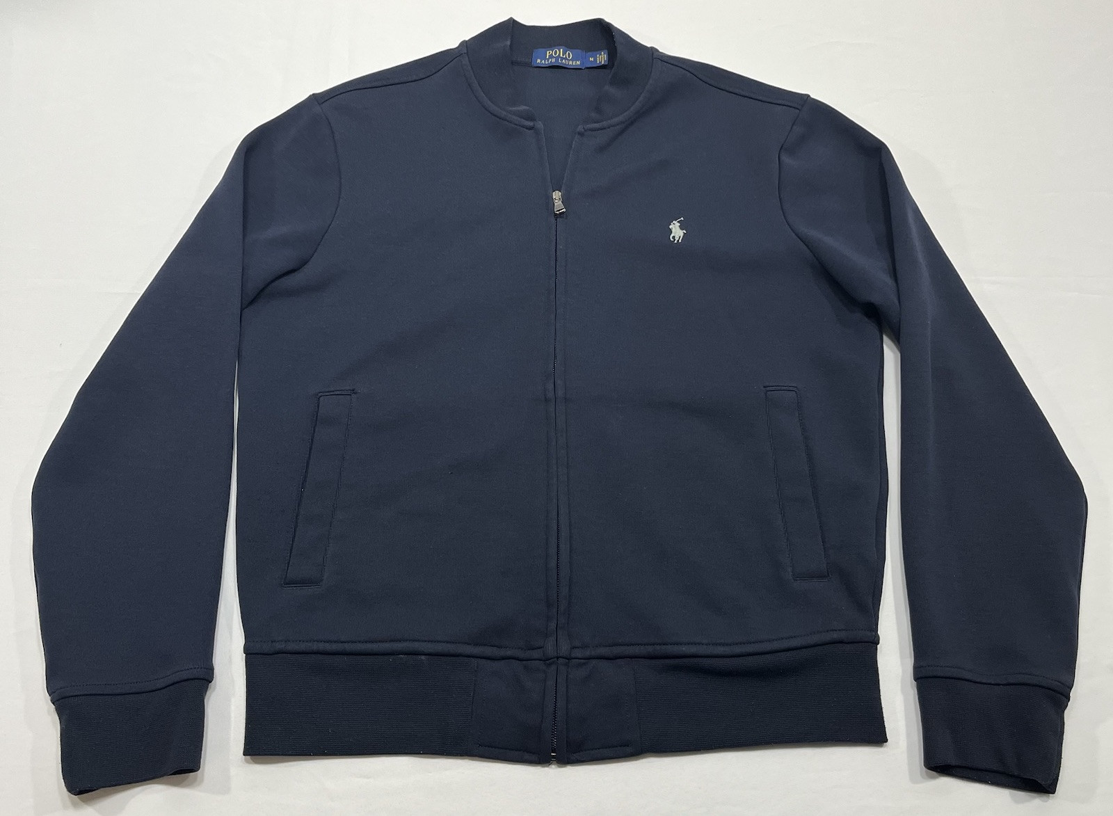 Polo Ralph Lauren Felpa Uomo Blu Medio Full Zip Pony Preppy Bianco Pony