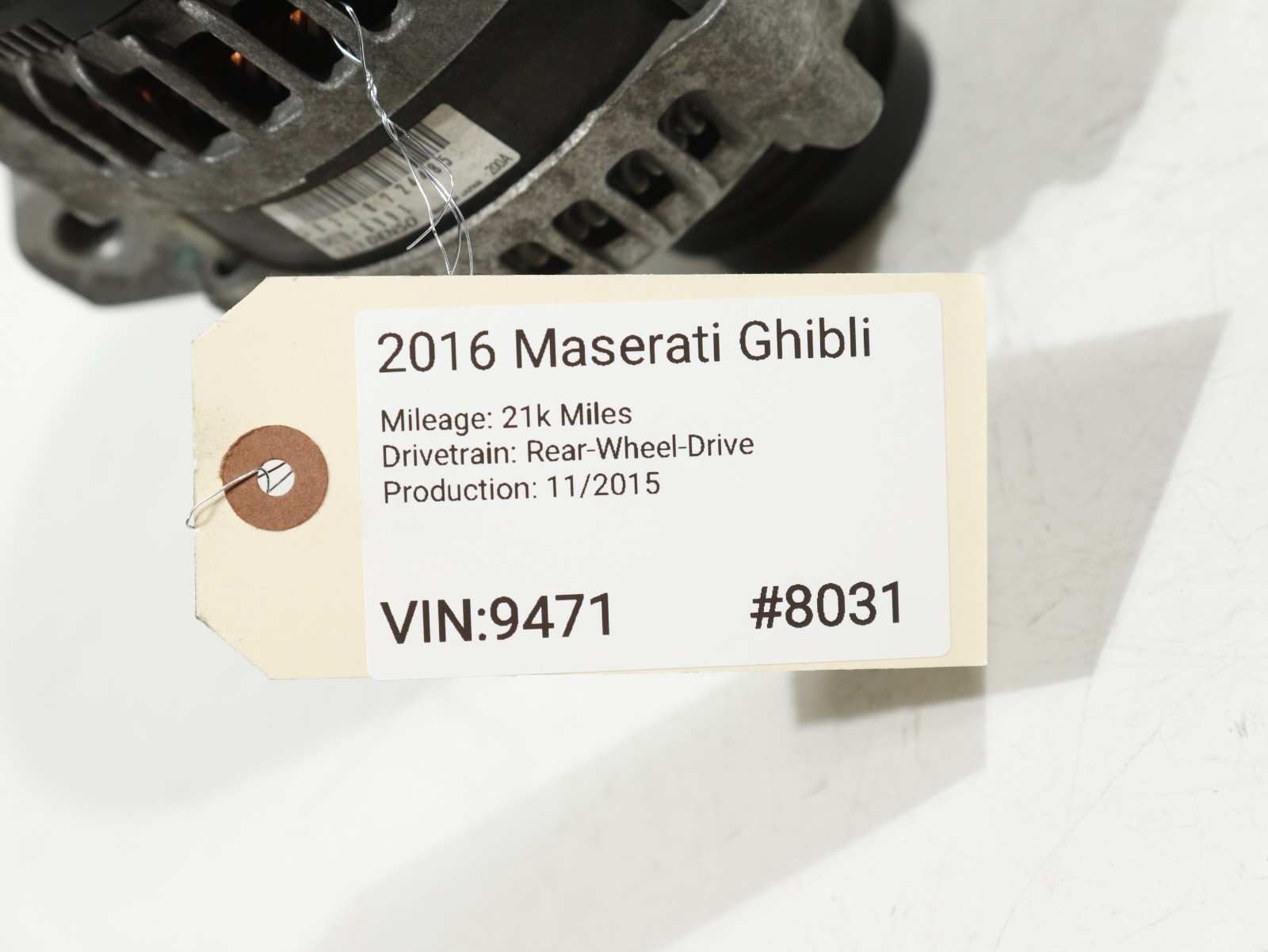 2014-2020 Maserati Ghibli Engine Alternator Generator Motor 30318724485 OEM