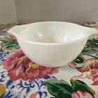 PYREX Vintage Cinderella Opal White 1.5 Pint Handled Milk Glass Mixing Bowl 441