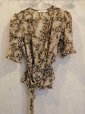 Bluse Herz beige Leopard Polyester Gr.36 Lamorena (2303092)