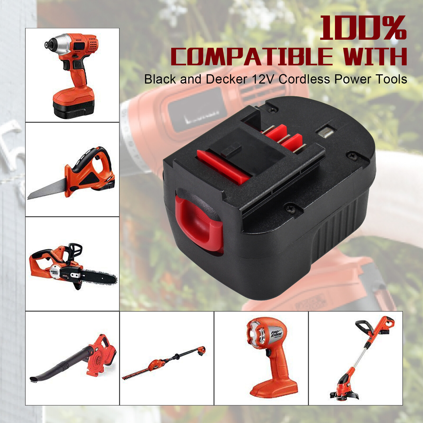 HPB12 Replace for Black+Decker 12V Battery/Charger Firestorm FSB12