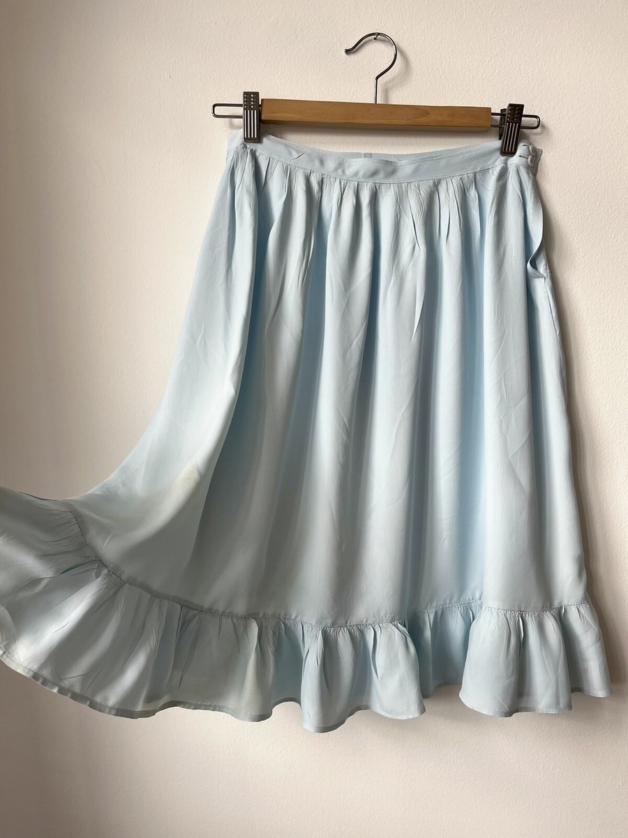 1930s 1940s Vintage Blue Half Slip Underskirt Skirt Lingerie