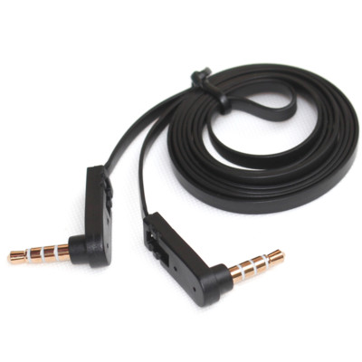 1M 4 Pole 90 Degree Angle 3.5mm Jack Male To Male Stereo Audio Cable For AUX Car