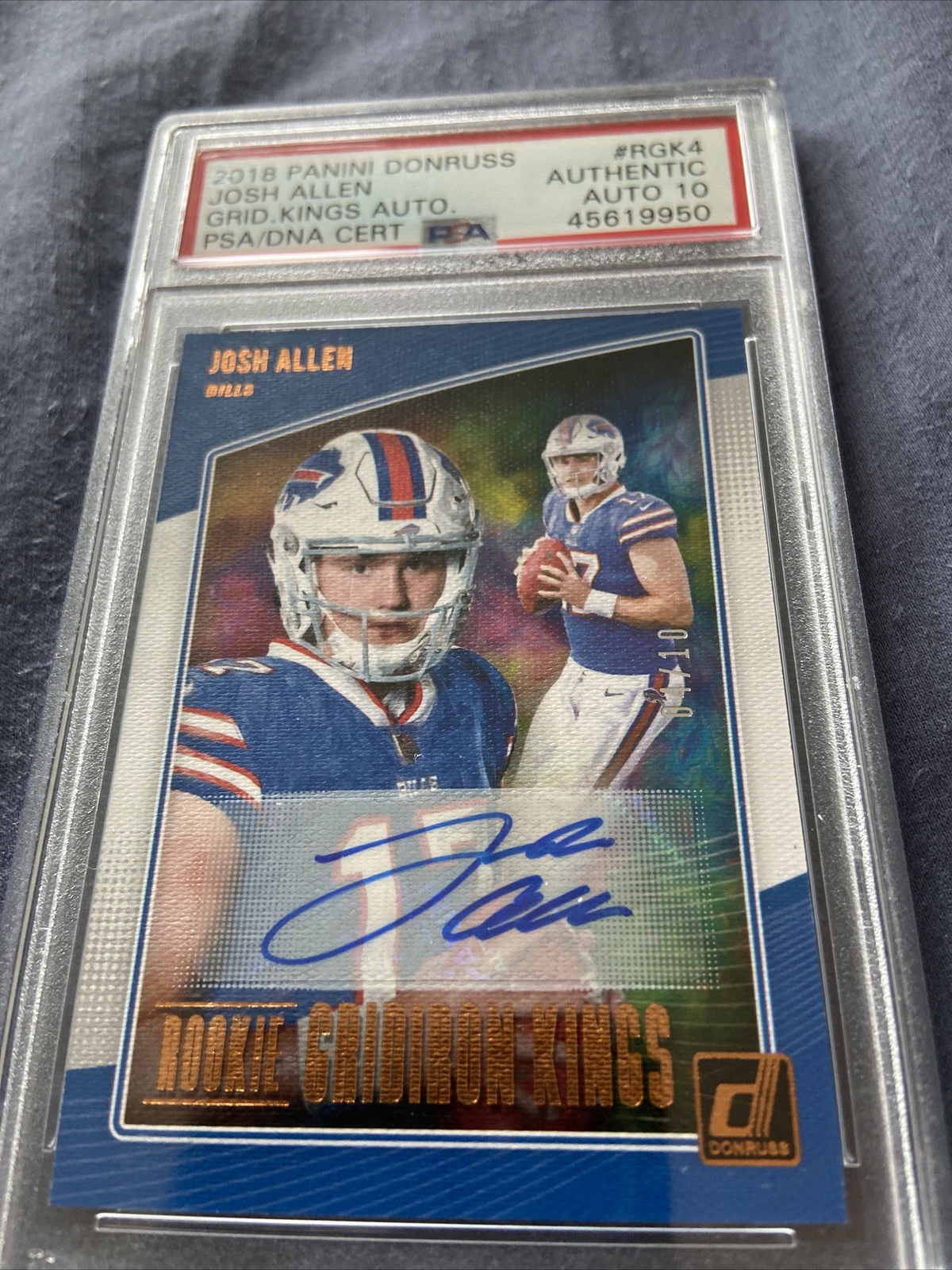 Josh Allen Panini Donruss Rookie Gridiron Kings Autograph #RGK4 Base