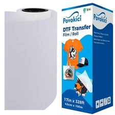 DTF Film 17" x 328ft Premium DTF Transfer Film Roll Warm Peel Single Side USA
