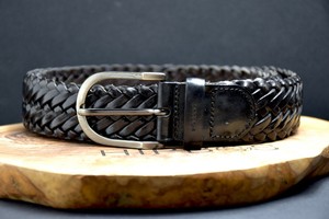 black braided leather belt