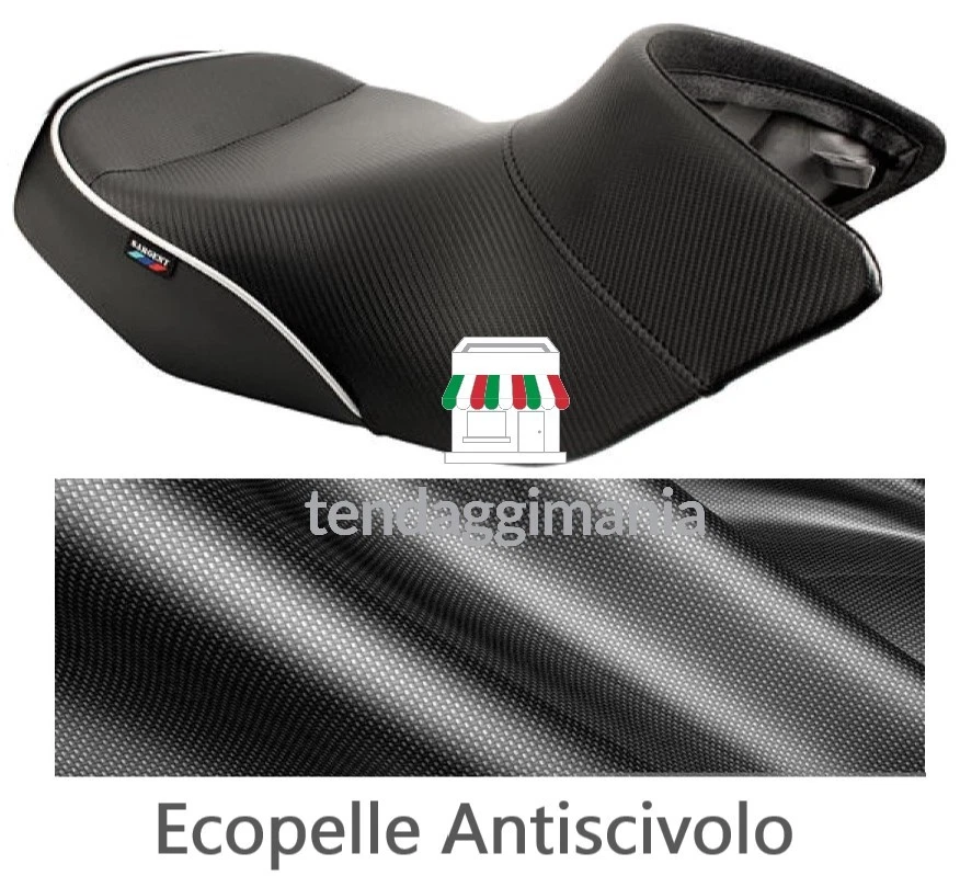 TENDAGGIMANIA Tessuto Ecopelle Nera al metro Antiscivolo per Sedili Moto Auto e Fai da Te