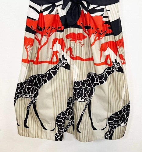 Sara Roka Shirt Dress Short Sleeve Giraffe Print Midi Size 44 UK 12 - Picture 3 of 10