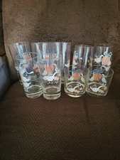 Vintage International Marmalade Geese Mixed Lot Of Glasses (9 Pieces)