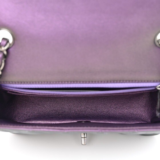 Chanel Mini Rectangular Purple Iridescent Calfski… - image 3