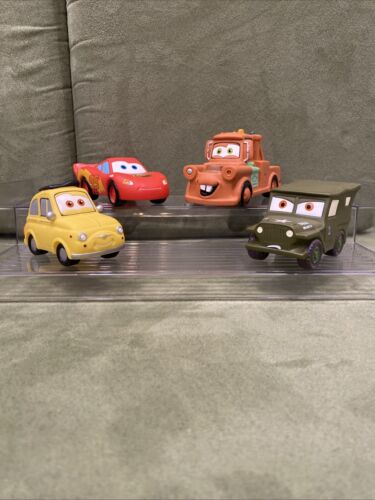 Disneyland Pixar Car’s Bath Tub Vinly Lot of 4 McQueen, Mater, Sarge, and Luigi
