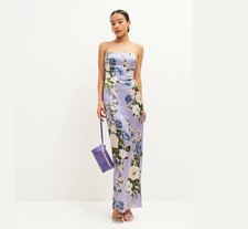 Reformation Frankie Silk Dress Garden Soiree Size 0 2 4 6 8