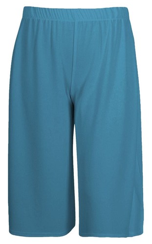 Pantalones Cortos Culottes Mujer Pierna Ancha Damas Elástico Estampado Elástico Talla Grande - Imagen 16 de 38