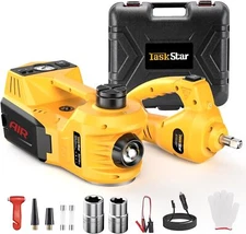 Electric Hydraulic Car Floor Jack 5 Ton 12V w/ Impact Wrench &Tire Inflator Pump