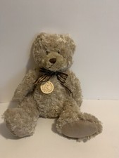 My Birthday Teddy Brown Bear Plaid Bow Plush Stuffed Animal 16 Inch Sitting