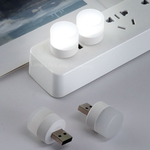 LED Night Light Cool White Mini USB Light 1w Bright Glow Lamp 5 Pack USBNLCW - Picture 4 of 9