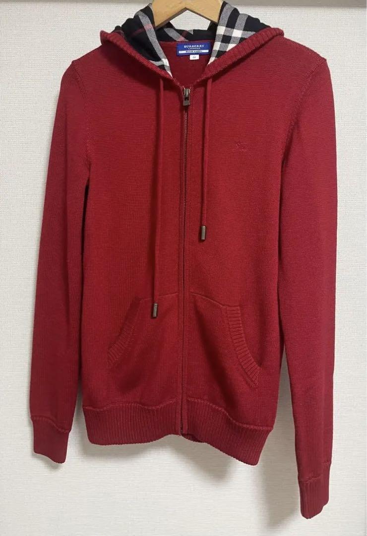 Burberry Blue Label Knit Parka 38 M Red Used Minimal Wear
