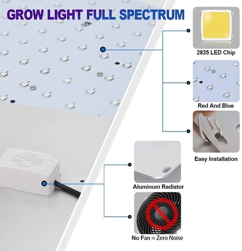 Grow Light 1000W Full Spectrum LED for Indoor Plant Growth 3x3 ft Coverage Area - Picture 8 of 11
