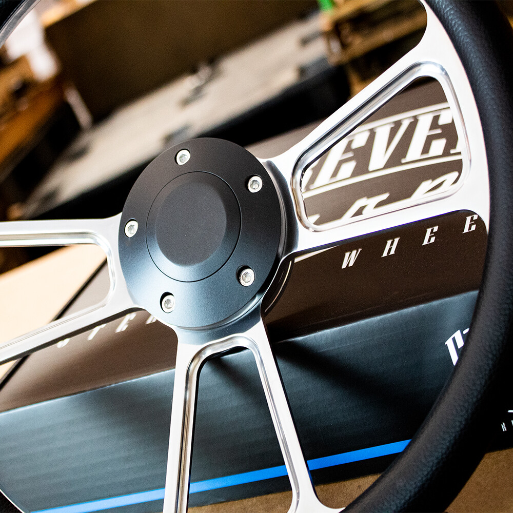 Chevy Ss Steering Wheel 14" Polished Aluminum Half Wrap Steering Wheel - Red, For Chevy C10, Ford Hot Rod, Muscle Cars 1949 Chevy Deluxe Steering Wheel - Foto 7