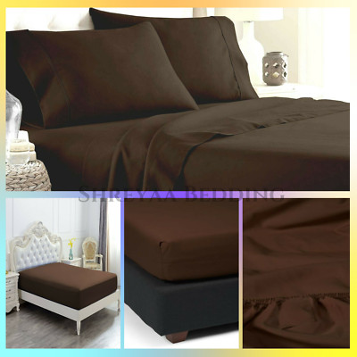 Gracy Bed Sheets Collection - 1200 TC - 100% Cotton - Select Item - Chocolate