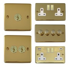G&H Polished Brass CB2 Light Switches, Plug Sockets, USB, Dimmers, Toggles, Fuse