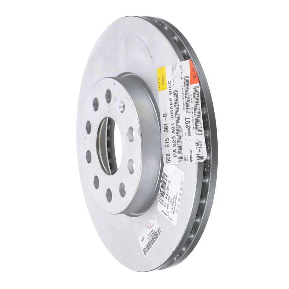 Rotor de freno de disco OEM 2010-2022 Volkswagen Golf Jetta Beetle 5C0-615-301-D NUEVO Foto 3 de 4