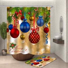 Variety Of Colored Ribbons3D Shower Curtain Polyester Bathroom Decor Waterproof