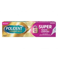 Polident Power Max Super Tenuta+Comfort Adesivo Protesi Dentale, 40g