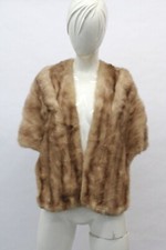 MINT CANADIAN PASTEL MINK FUR STOLE WRAP SHAWL WOMEN WOMAN 15"X52"