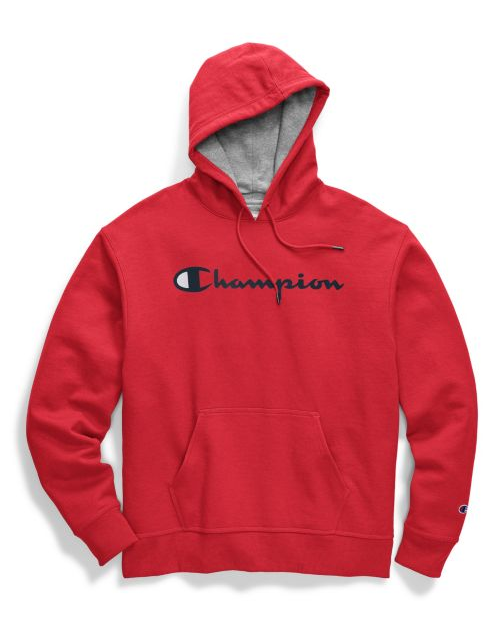 champion script red hoodie