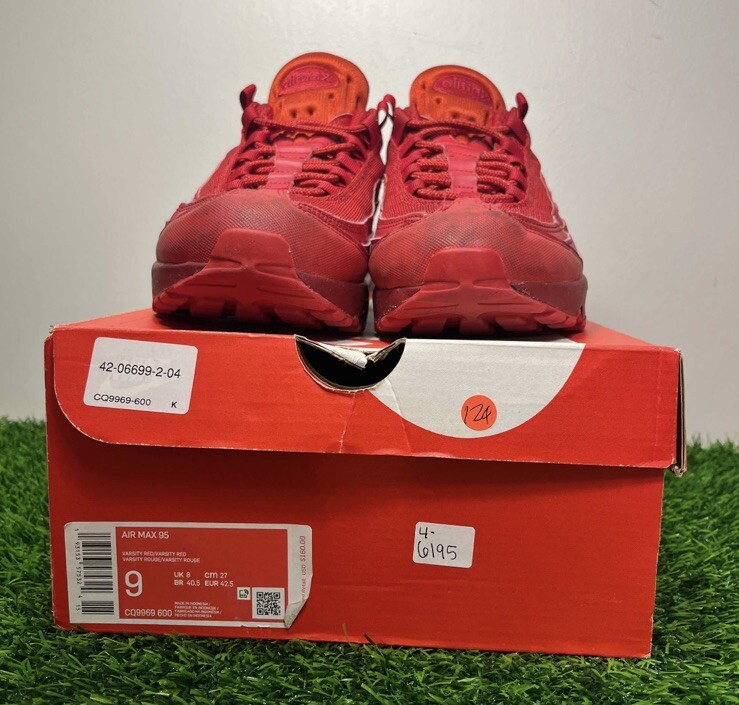 Nike Air Max 95 Triple Red Men's Size 9 Sneakers Shoes w