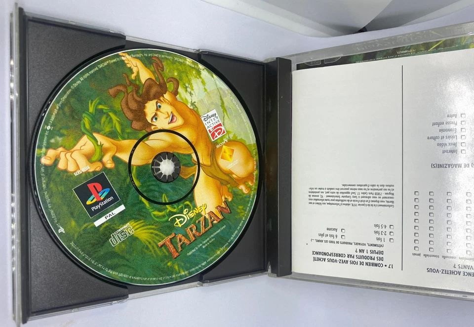 Disney Tarzan French version France Belgium PS1 PSX Sony PlayStation PAL USED - Image 2 of 3