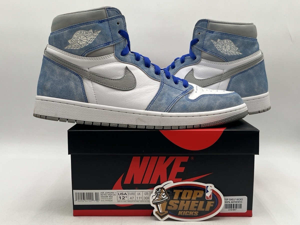 Air Jordan Retro High Hyper Royal Smoke Grey Size Authentic
