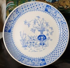 Antique Copeland Compote KEW Pattern Tazza W T & SONS Comport Floral Blue White