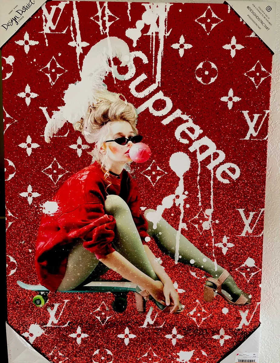 Design District Canvas Fashion Wall Print Louis Vuitton Supreme