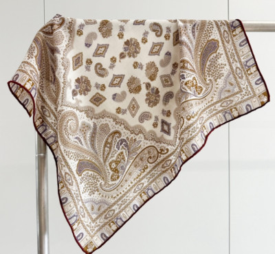 70% wool 30% silk square scarf 65cm fashionable cashew print scarf