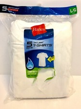 Hanes Boy's White Comfortsoft Tagless T-Shirts 5 Pack Size L Large 14-16