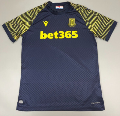 STOKE CITY AWAY FOOTBALL SHIRT 2020-2021 SOCCER TRIKOT MACRON BLAU GR XL