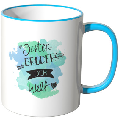 JUNIWORDS Tasse, Spruch ''Bester Bruder der Welt'' versch. Farben Geschenk