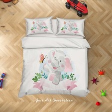 3D Elephant Plant Cartoon Kids Quilt Cover Set Duvet Cover Bedding Pillowcases
