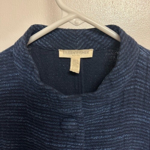 Eileen Fisher Textured Cotton Mandarin Collar Boxy Jacket • Retro 60s sz PM - Picture 3 of 9