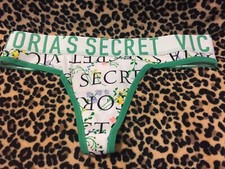 Victoria's Secret Cotton Shine Logo Thing Panty, Logo Waist , NWT, Size Xs