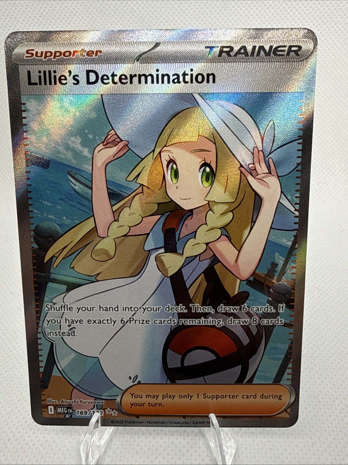 Pokémon TCG Mega Evolution Lillie’s Determination Full Art Trainer Card 169/132