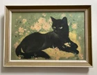 Vintage Black Cat Print “lucky” By Alice Wedel Rare Boots Print 1960s 54cm